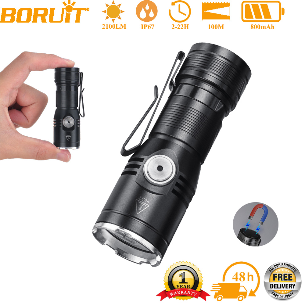 Fish Finder Battery - BORUiT ET15 EDC Flashlight Ultra Bright