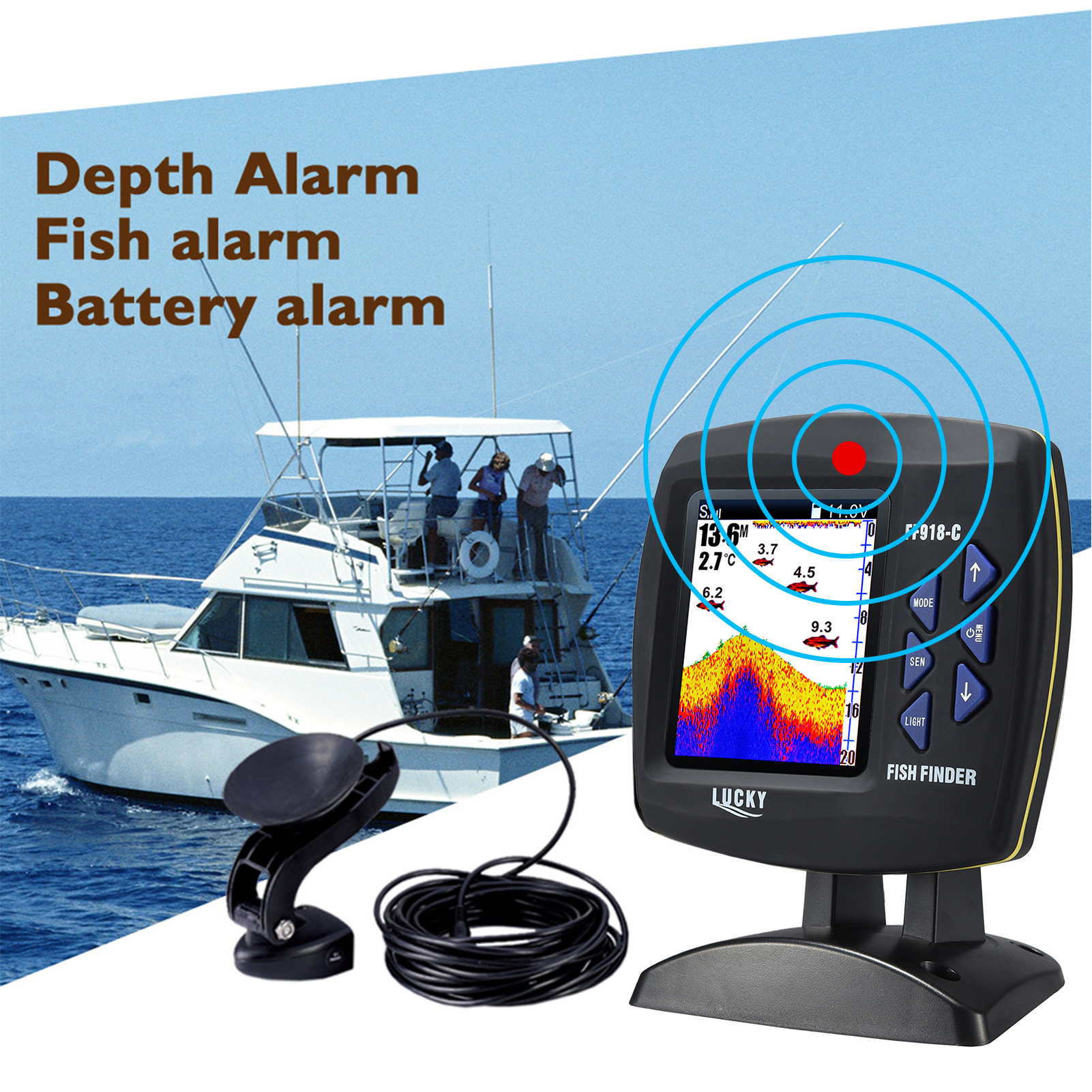 Fish Finder Wired Transducer S - đánh giá và giá Underwater Camera