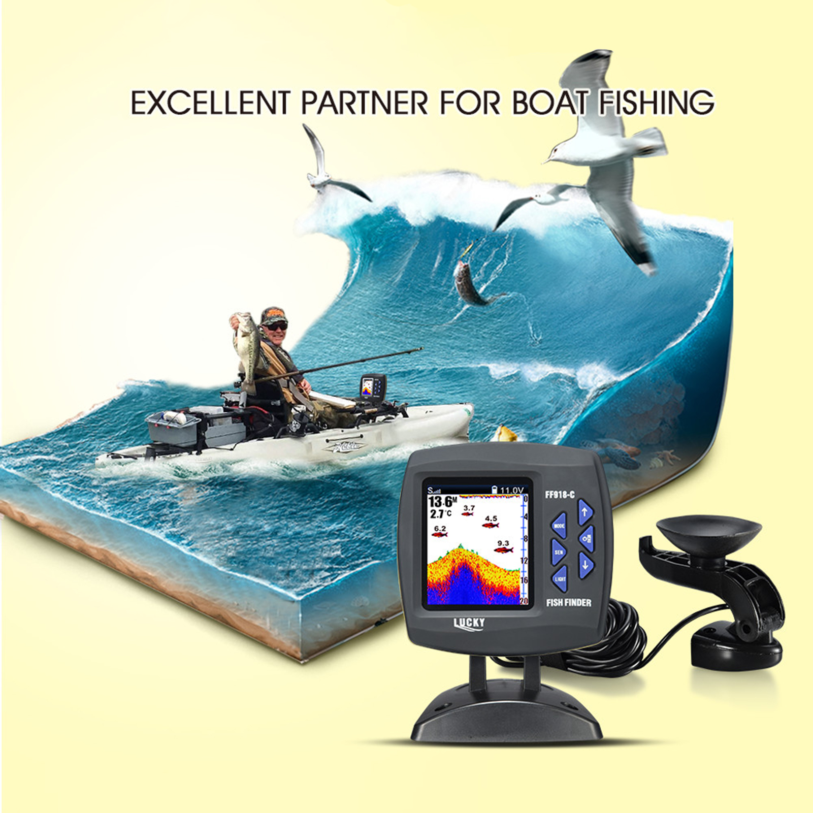 Fish Finder Wired Transducer S - đánh giá và giá Underwater Camera